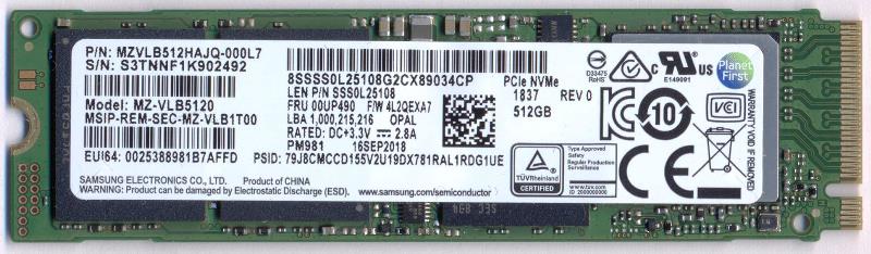 SSD Samsung MZ-VLB5120 M2 PCIe NVME 512Gb 